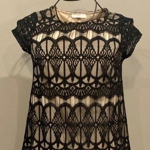Love Fire short cocktail Black/Nude dress Size S